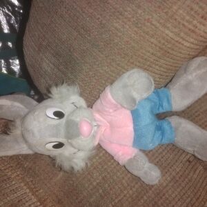 Gray and Pink Plush Bunny Toy
